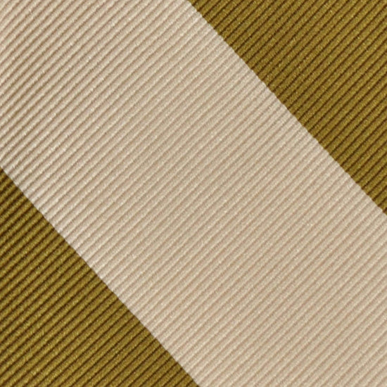 F.Marino Jacquard Silk Tie 3 Folds Regimental Maxi Stripes Amber-Wools Boutique Uomo