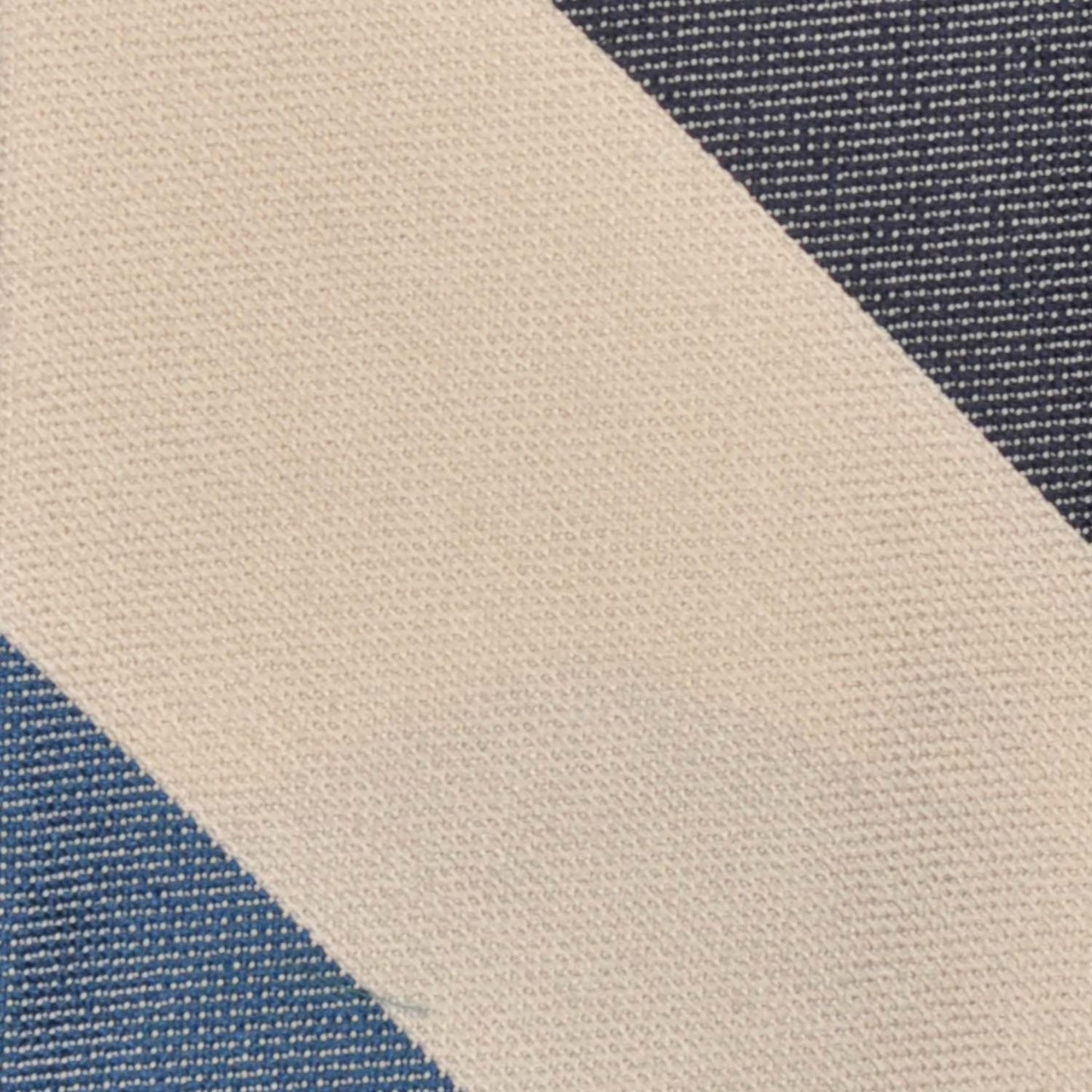 F.Marino Panama Silk Tie 3 Folds Regimental Maxi Stripes Denim-Wools Boutique Uomo