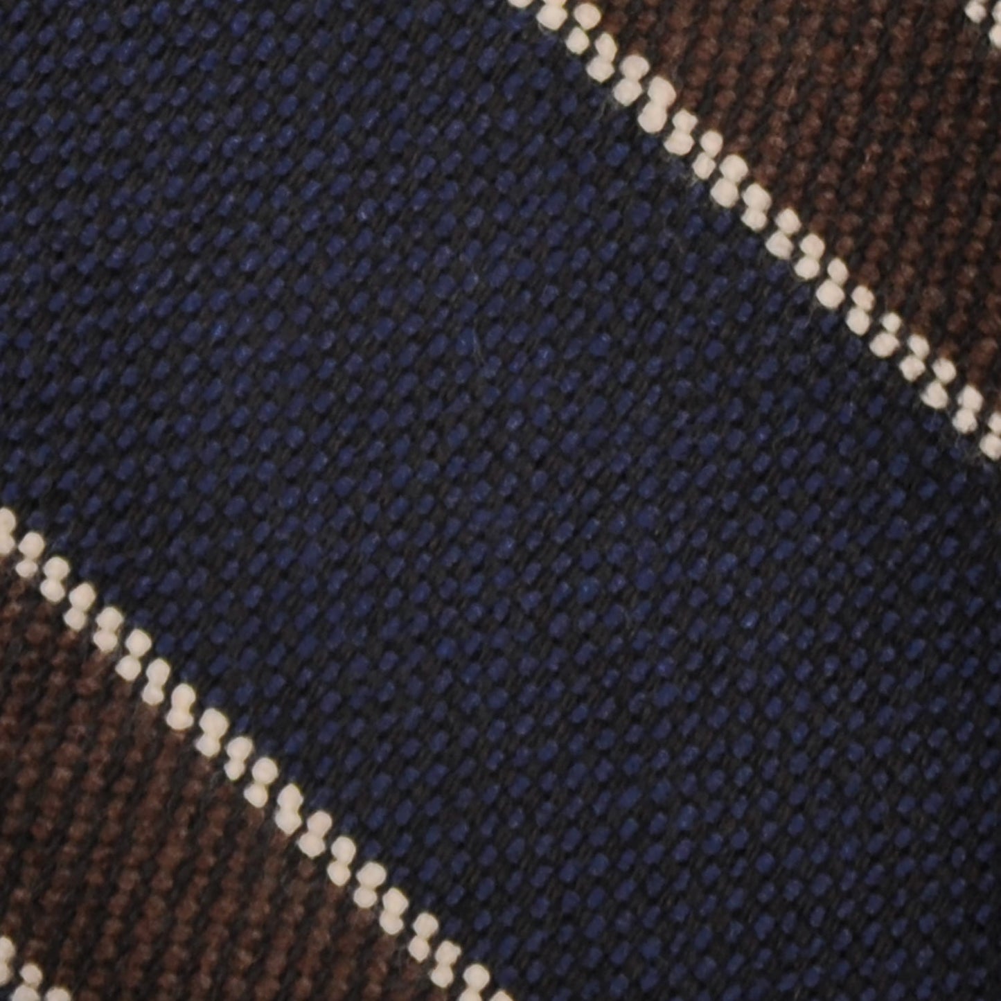 F.Marino Regimental Wool Tie 3 Folds Navy Blue-Wools Boutique Uomo