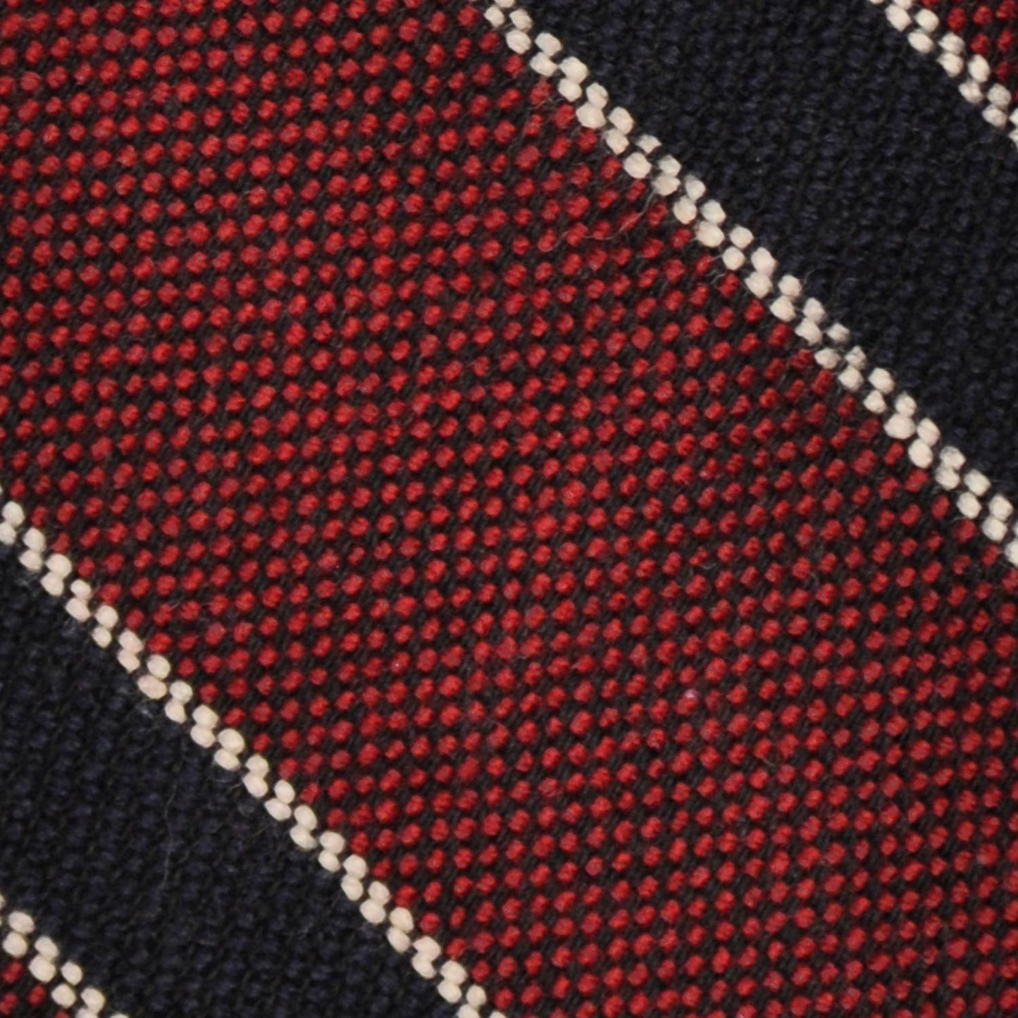 F.Marino Regimental Wool Tie 3 Folds Ruby Red-Wools Boutique Uomo