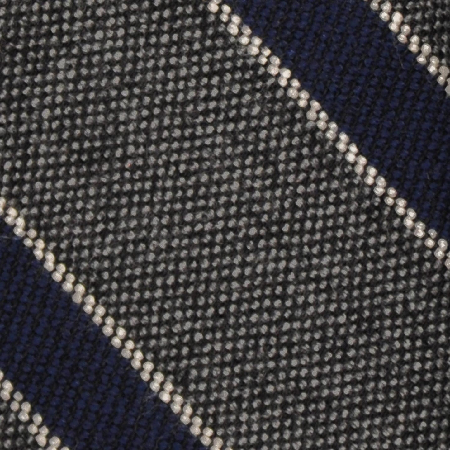 F.Marino Regimental Wool Tie 3 Folds Smoke Grey-Wools Boutique Uomo