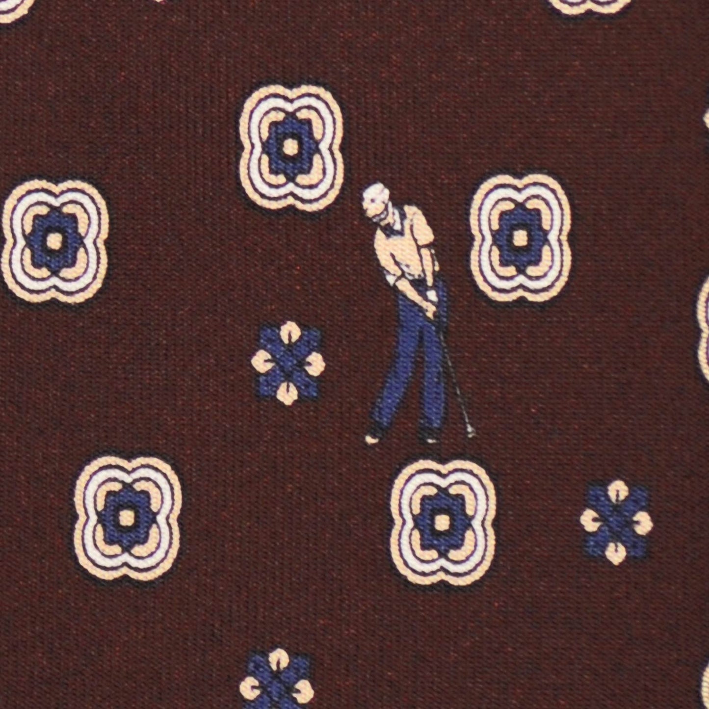 F.Marino Silk Tie 3 Folds Golf Brown-Wools Boutique Uomo