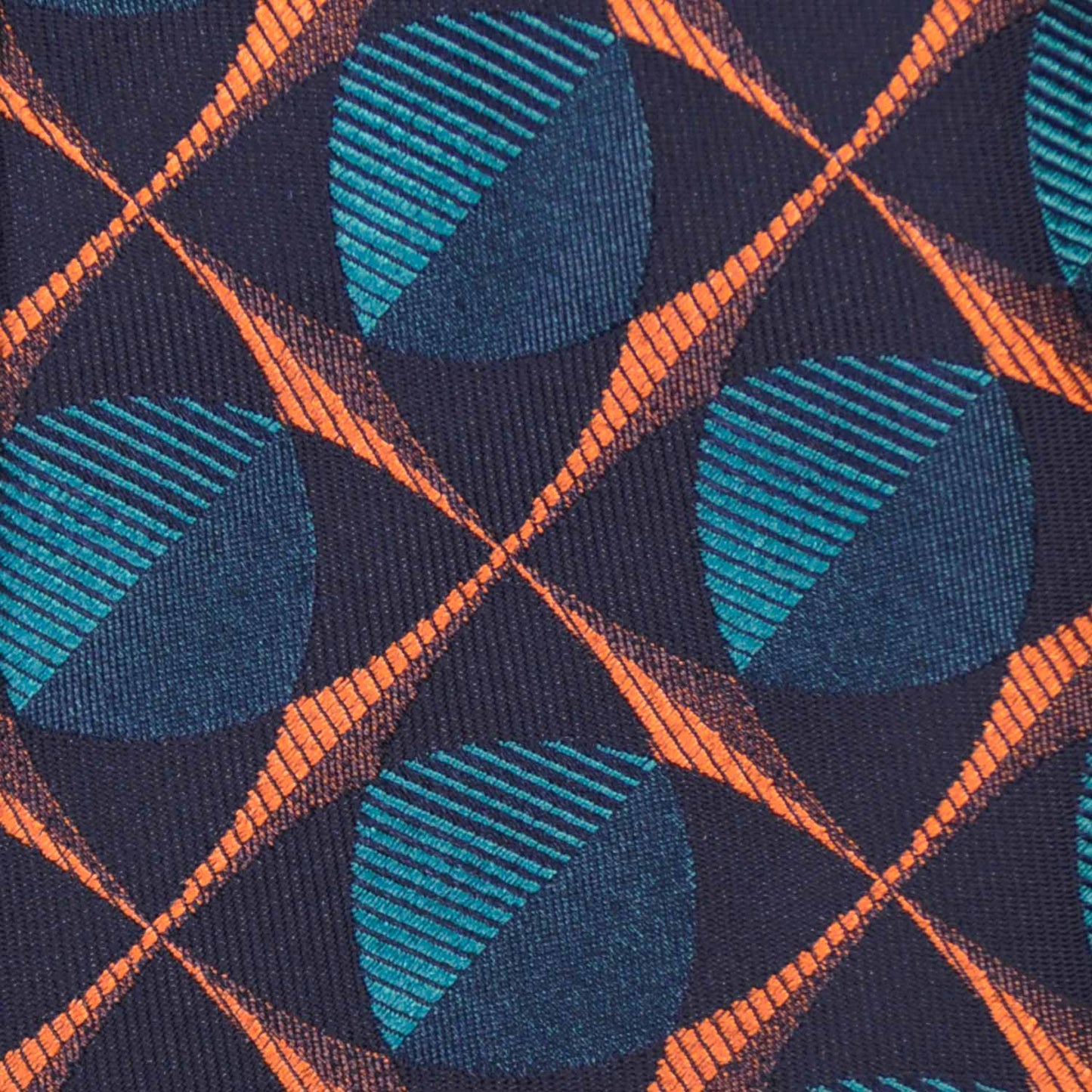 F.Marino Silk Tie 3 Folds Fantasy Pattern Curvy Rhombuses-Wools Boutique Uomo