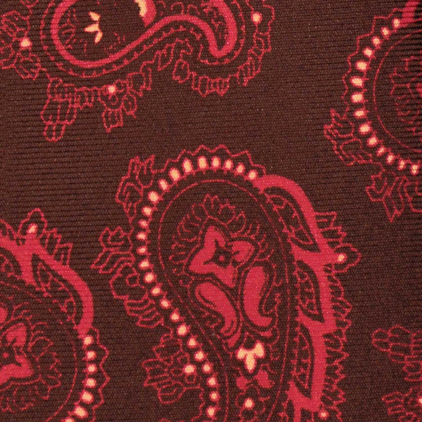 F.Marino Paisley Print Silk Tie 3 Folds Brown-Wools Boutique Uomo