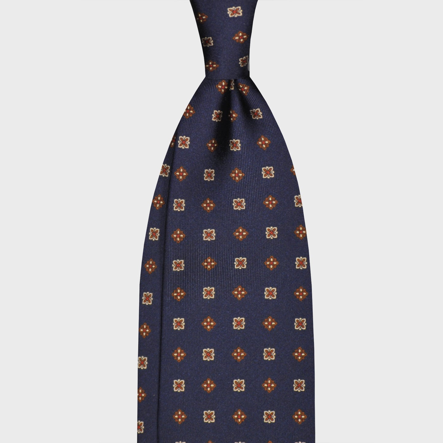 F.Marino Madder Silk Tie 3 Folds Micro Diamonds Blue-Wools Boutique Uomo