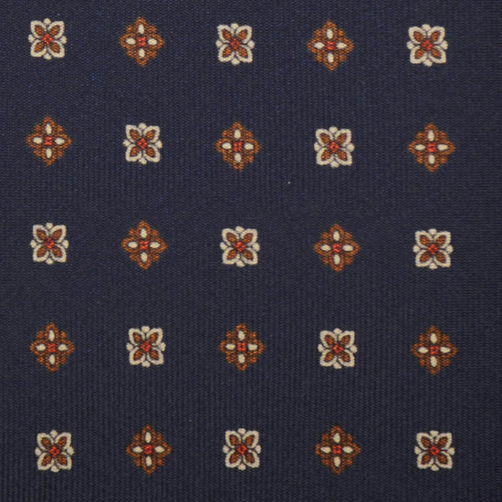 F.Marino Madder Silk Tie 3 Folds Micro Diamonds Blue-Wools Boutique Uomo