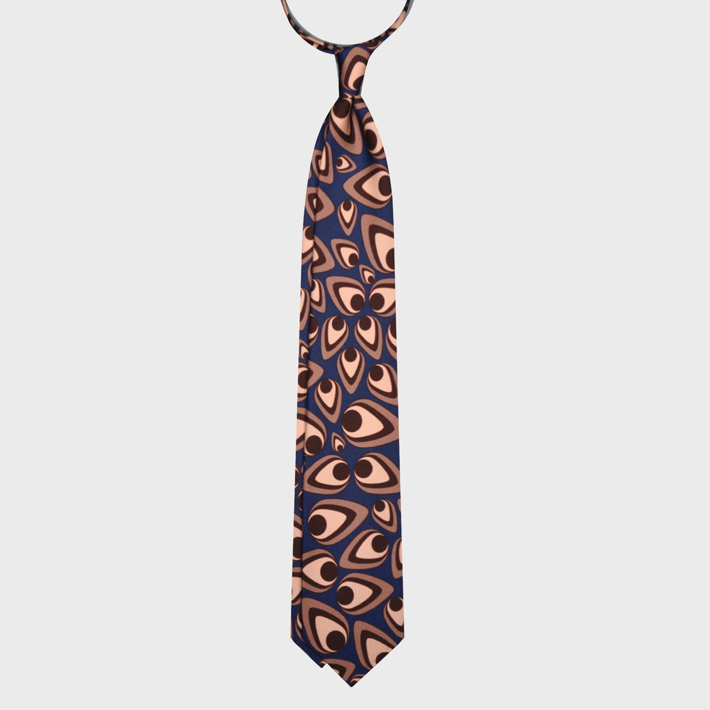 F.Marino Silk Tie 3 Folds Drops Cobalt Blue-Wools Boutique Uomo