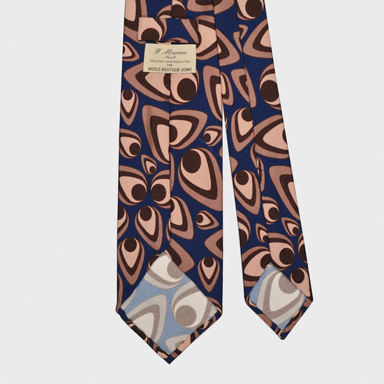 Load image into Gallery viewer, F.Marino Silk Tie 3 Folds Drops Cobalt Blue-Wools Boutique Uomo
