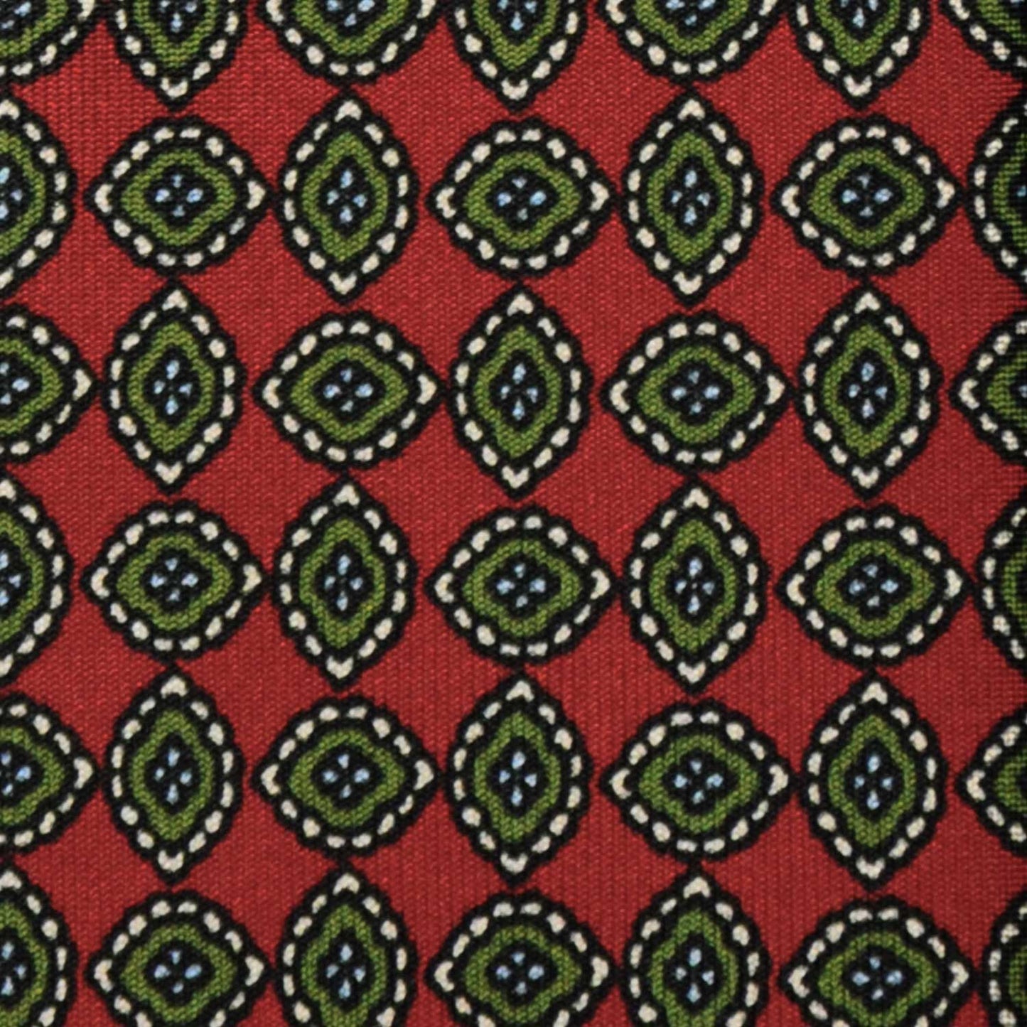 F.Marino Silk Tie 3 Folds Diamonds Scarlet Red-Wools Boutique Uomo
