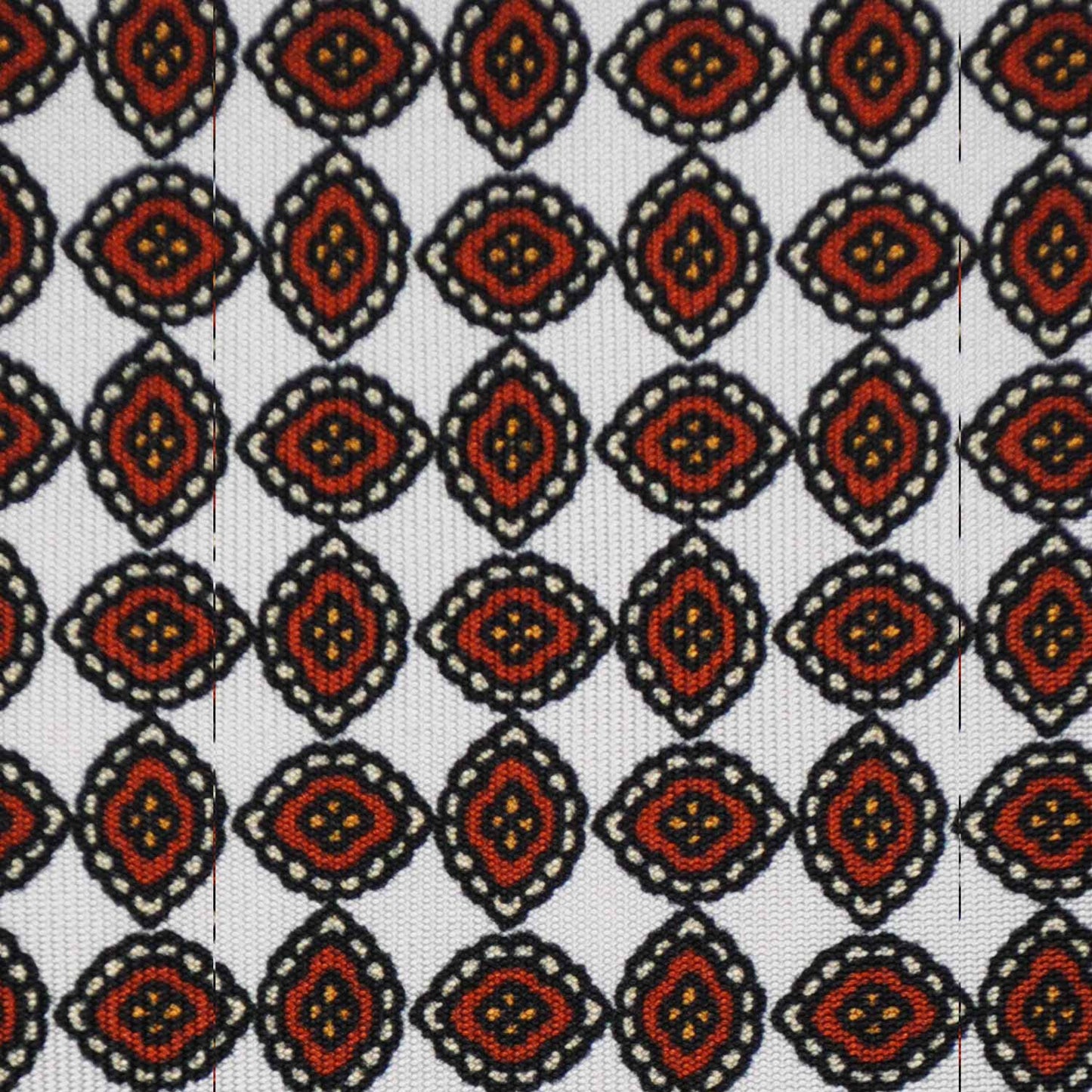 F.Marino Silk Tie 3 Folds Diamonds White-Wools Boutique Uomo