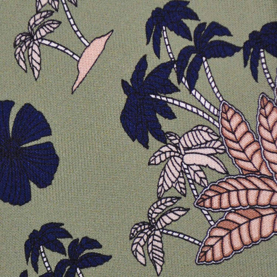 F.Marino Jungle Hawaiian Silk Tie 3 Folds Lime-Wools Boutique Uomo