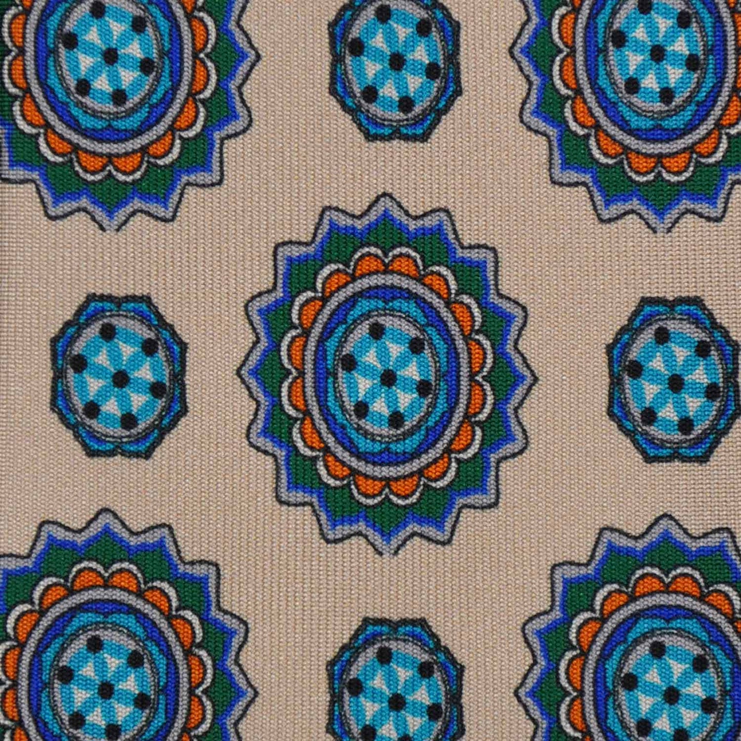 F.Marino Mandala Silk Tie 3 Folds Sand-Wools Boutique Uomo