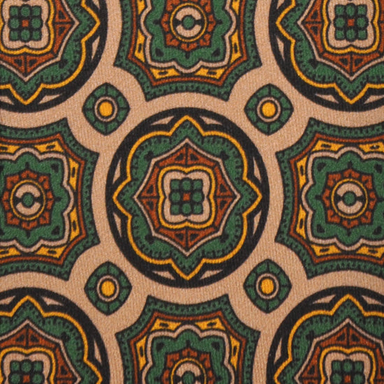 F.Marino Silk Tie 3 Folds Mandala Sand Beige-Wools Boutique Uomo
