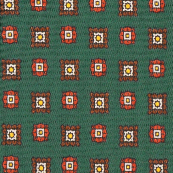 F.Marino Silk Tie 3 Folds Micro Diamonds Grass Green-Wools Boutique Uomo