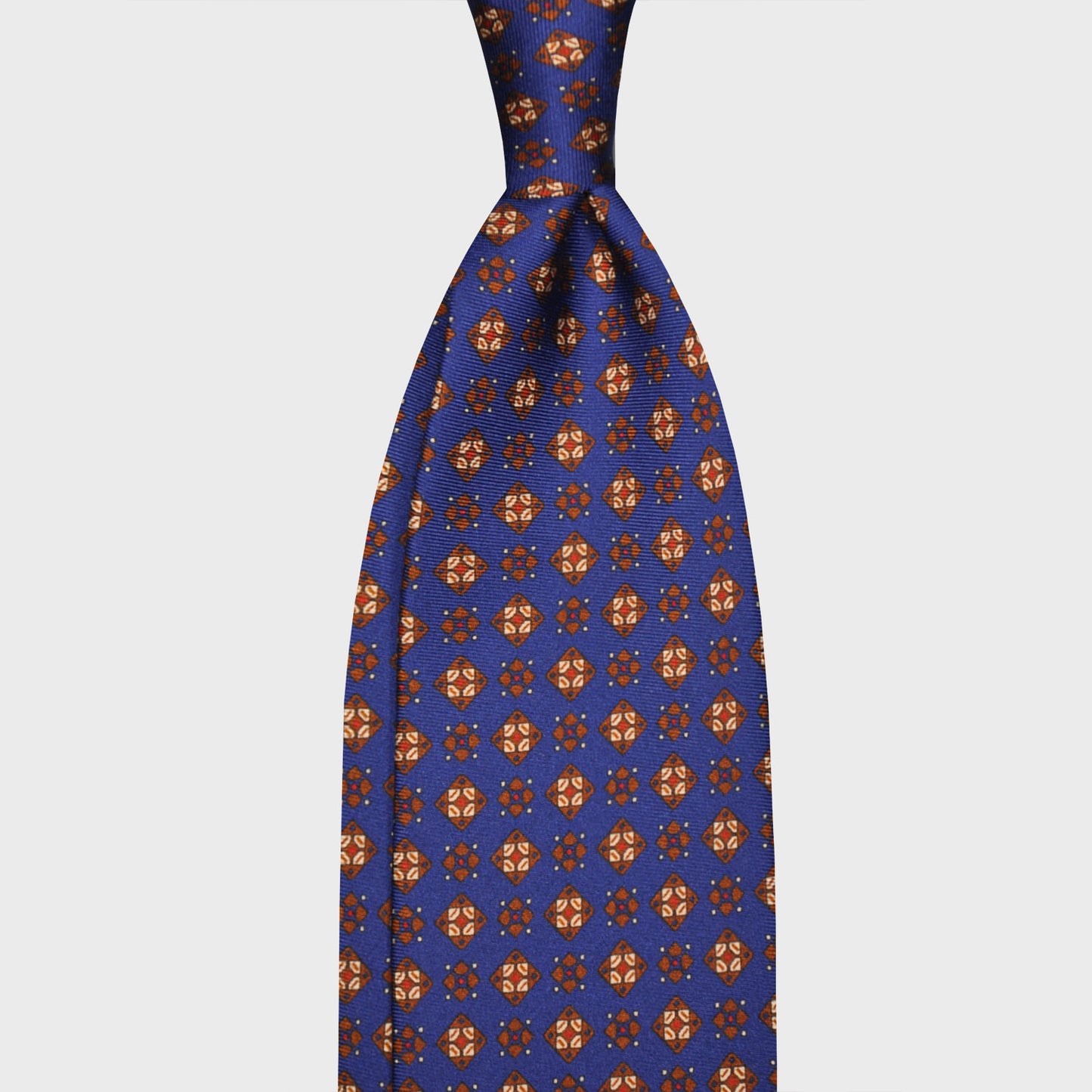 F.Marino Silk Tie 3 Folds Diamonds Royal-Wools Boutique Uomo