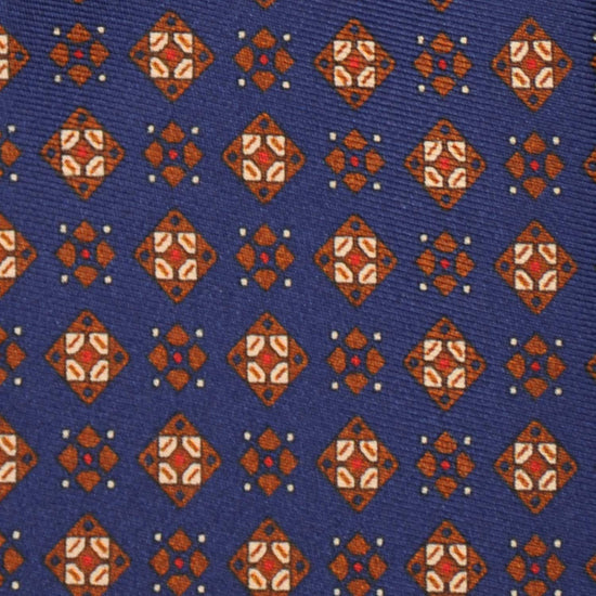 F.Marino Silk Tie 3 Folds Diamonds Royal-Wools Boutique Uomo