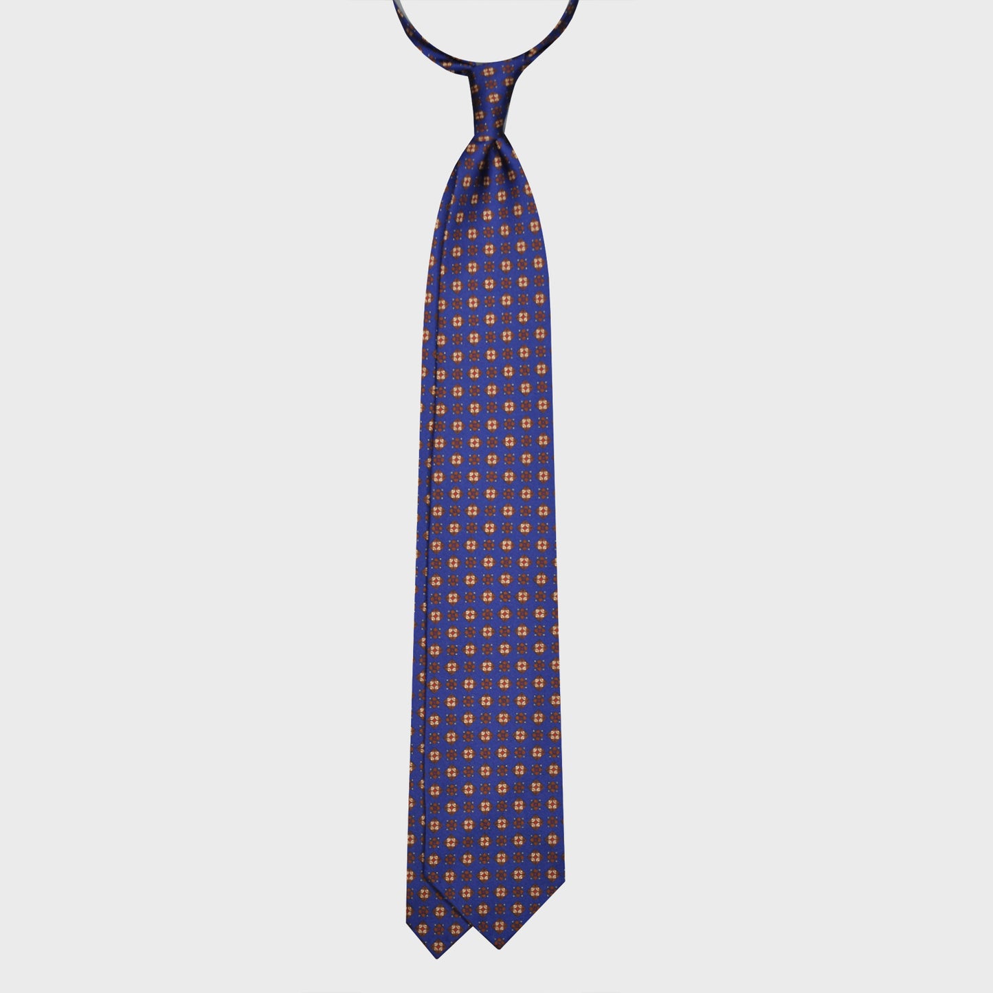 F.Marino Silk Tie 3 Folds Diamonds Royal-Wools Boutique Uomo