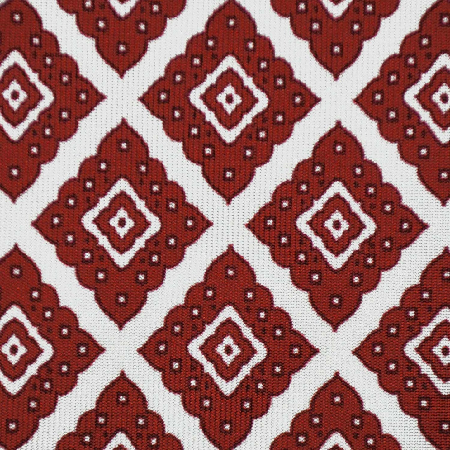 F.Marino Silk Tie 3 Folds Ornamental Rhombus Brick Red-Wools Boutique Uomo