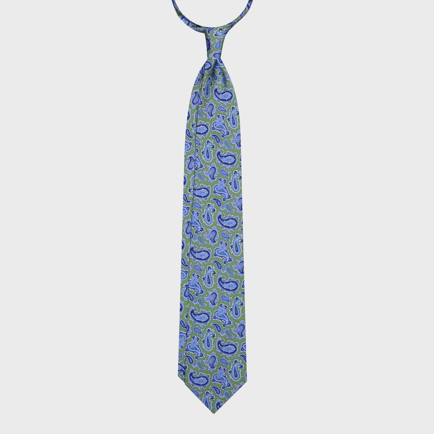 F.Marino Paisley Print Silk Tie 3 Folds Lime-Wools Boutique Uomo