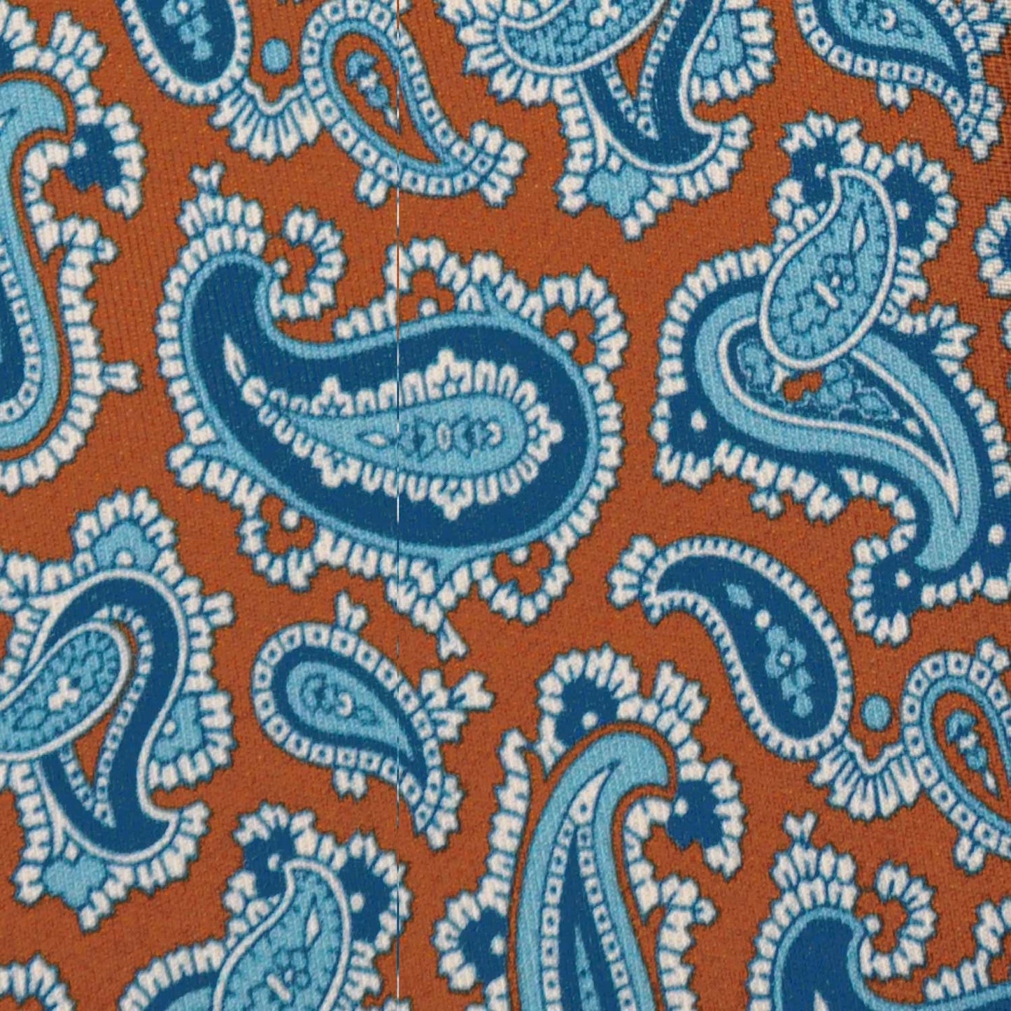 F.Marino Paisley Print Silk Tie 3 Folds Cinnamon-Wools Boutique Uomo