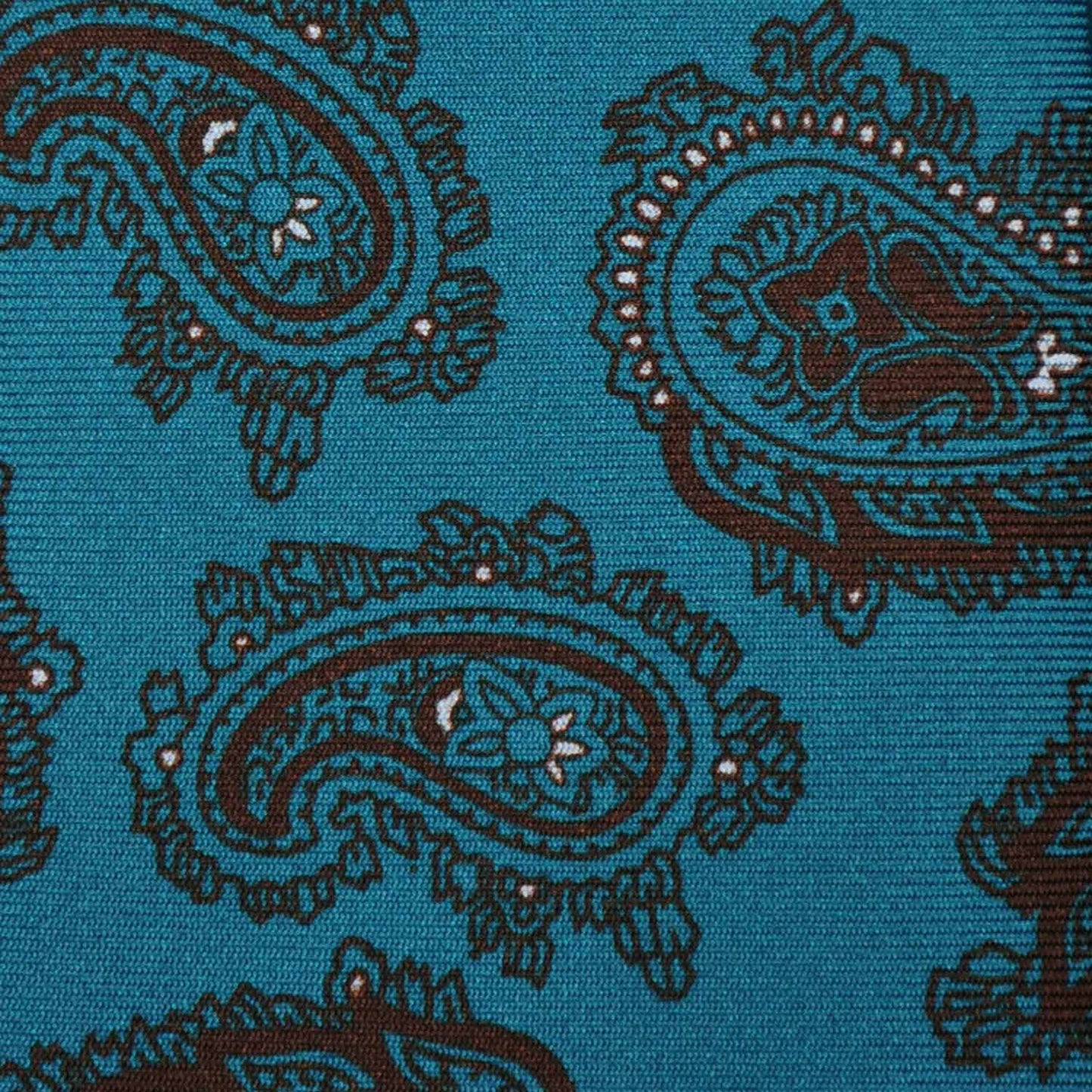 F.Marino Paisley Print Silk Tie 3 Folds Deep Sea Blue-Wools Boutique Uomo