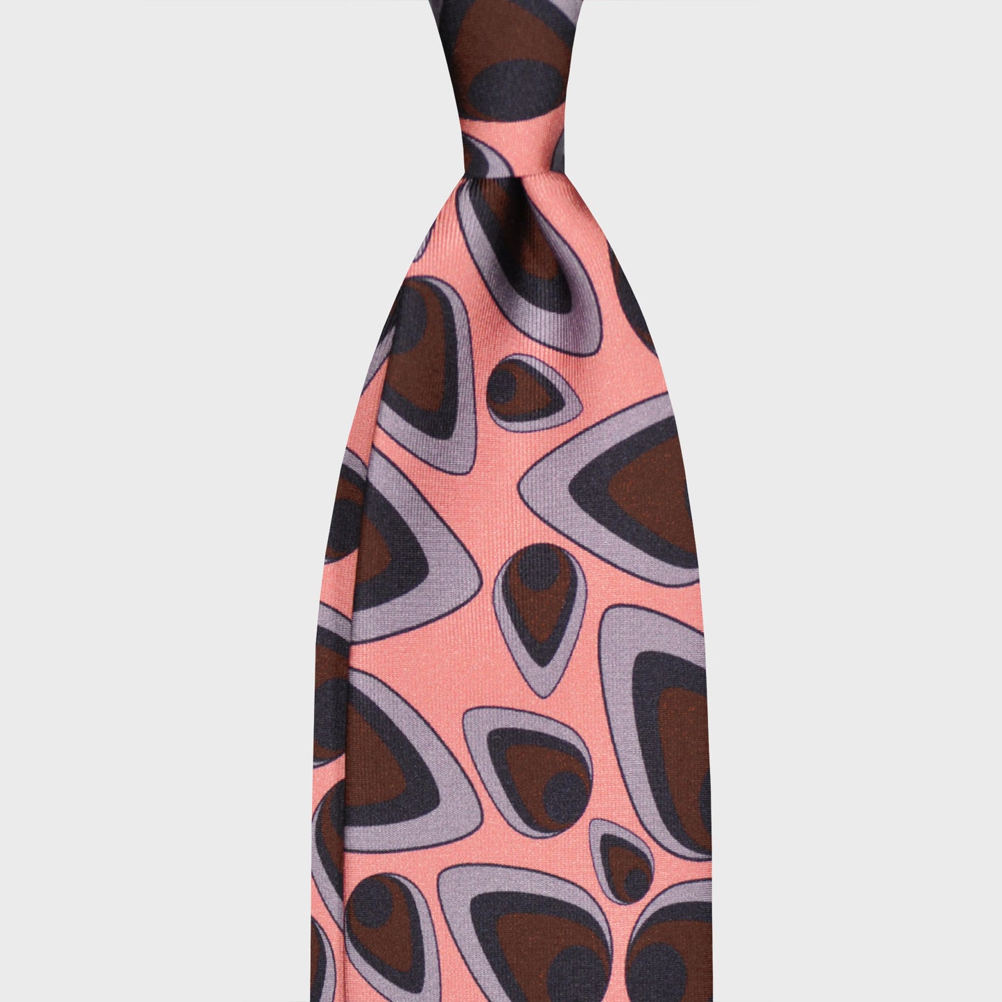 Load image into Gallery viewer, F.Marino Silk Tie 3 Folds Drops Pink-Wools Boutique Uomo
