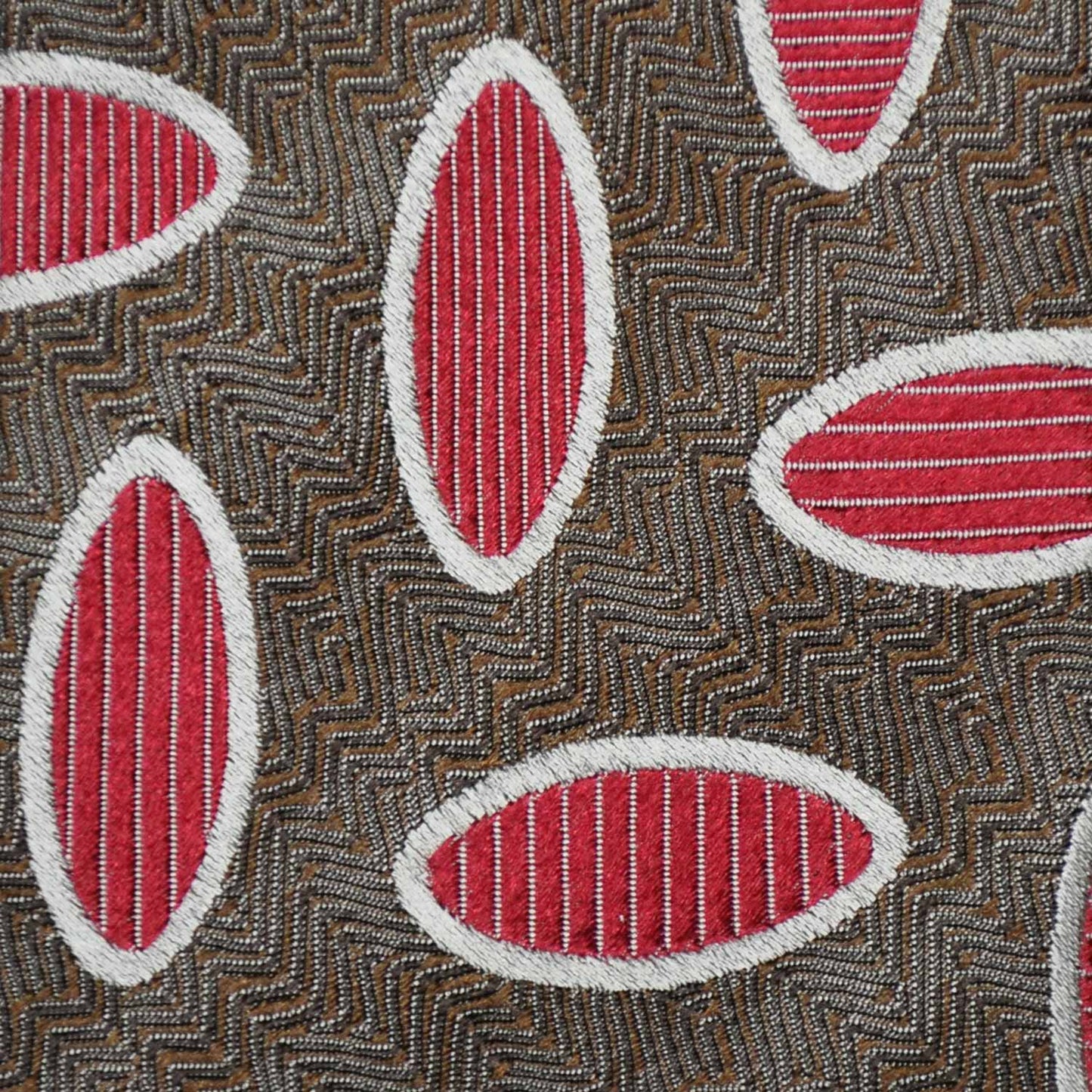 F.Marino Silk Tie 3 Folds Ovals Raspberry-Wools Boutique Uomo