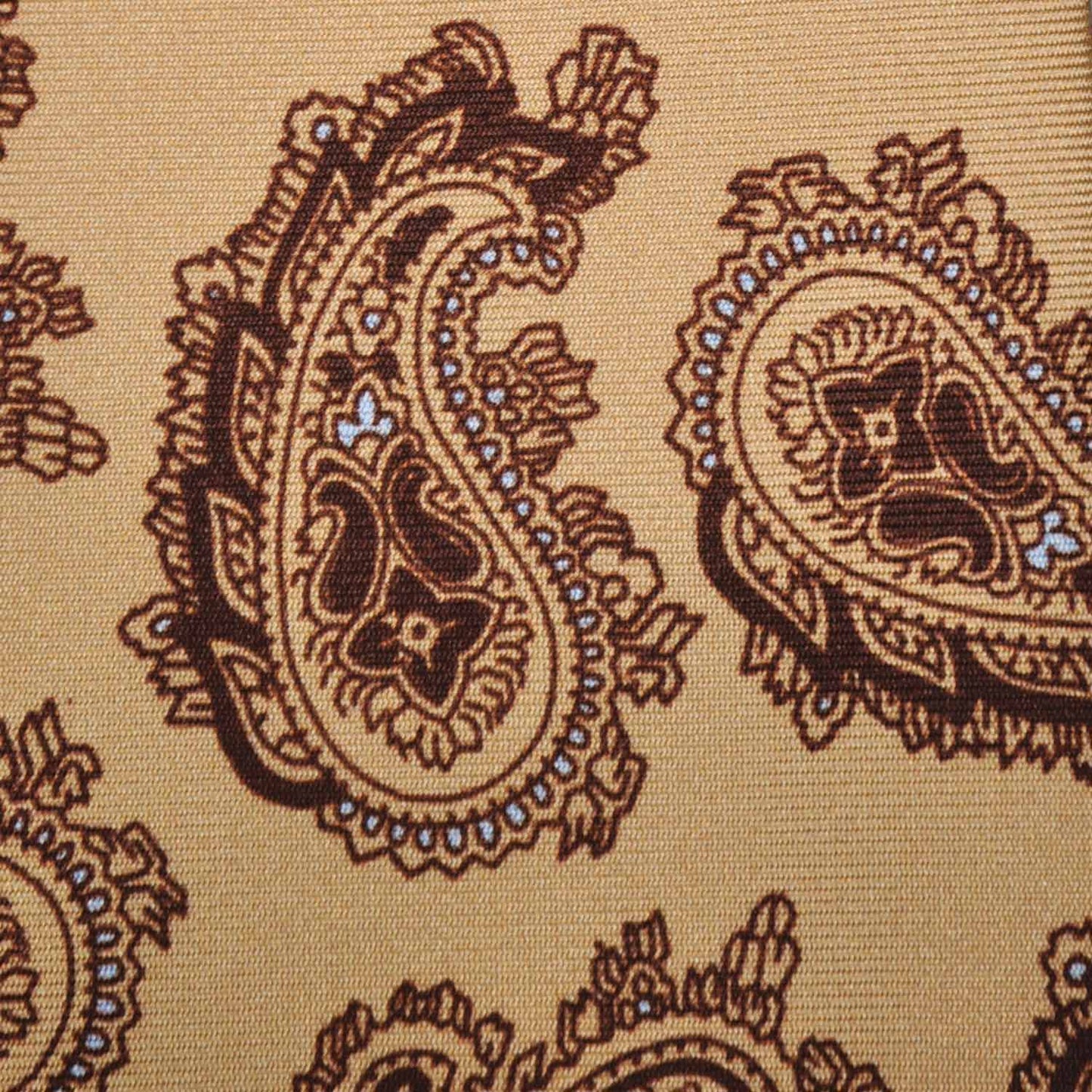 F.Marino Paisley Print Silk Tie 3 Folds Whiskey-Wools Boutique Uomo