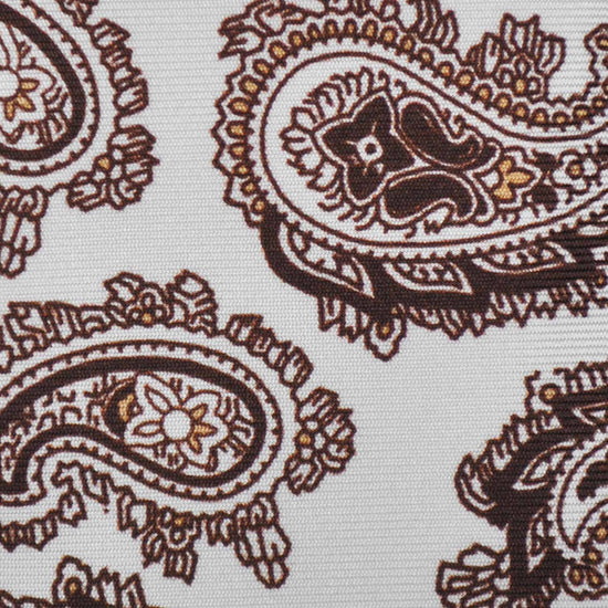 F.Marino Paisley Print Silk Tie 3 Folds White-Wools Boutique Uomo