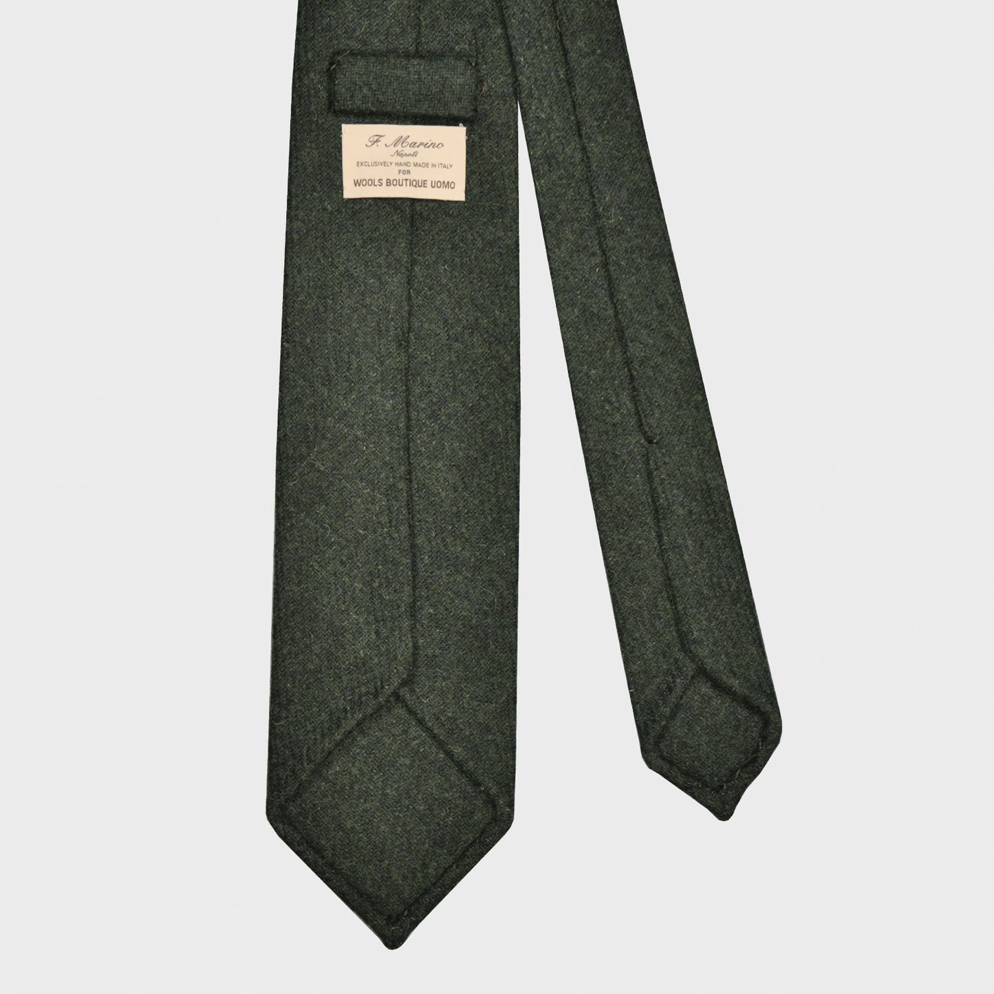 Load image into Gallery viewer, F.Marino Tweed Tie 3 Folds Bottle Green-Wools Boutique Uomo
