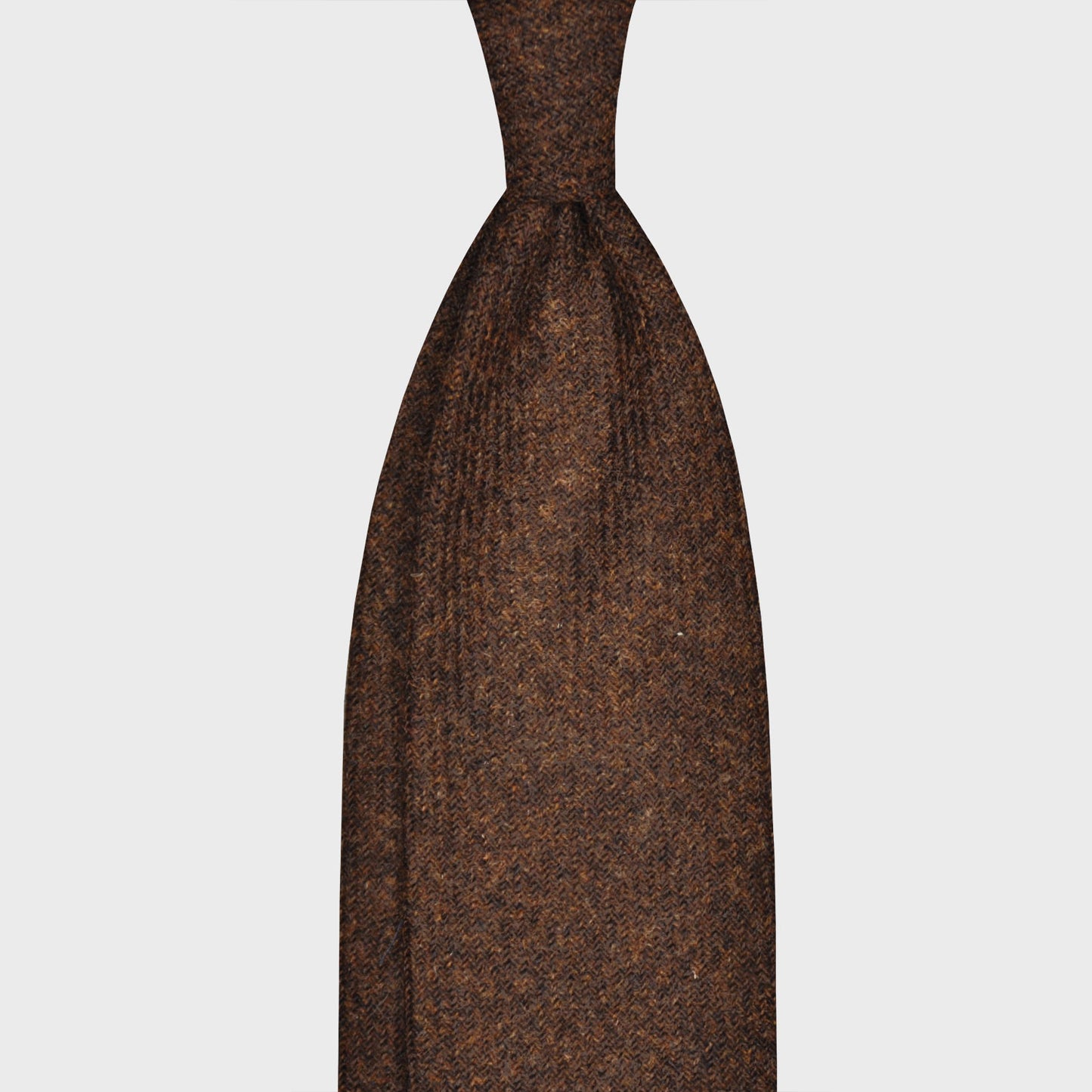 F.Marino Tweed Tie 3 Folds Chocolate-Wools Boutique Uomo