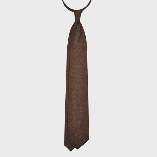 Load image into Gallery viewer, F.Marino Tweed Tie 3 Folds Chocolate-Wools Boutique Uomo
