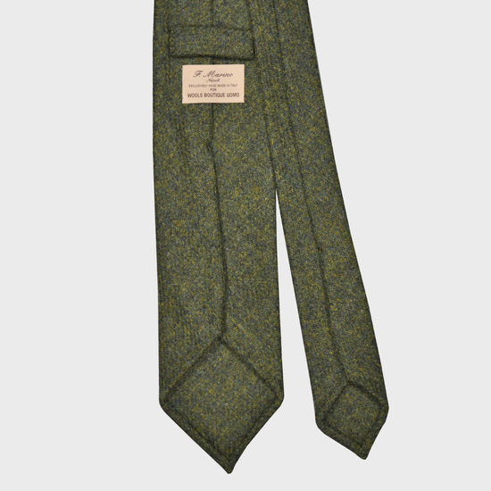 Load image into Gallery viewer, F.Marino Tweed Tie 3 Folds Grass Green-Wools Boutique Uomo
