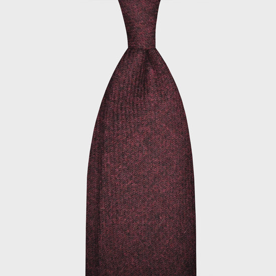 F.Marino Tweed Tie 3 Folds Marsala-Wools Boutique Uomo