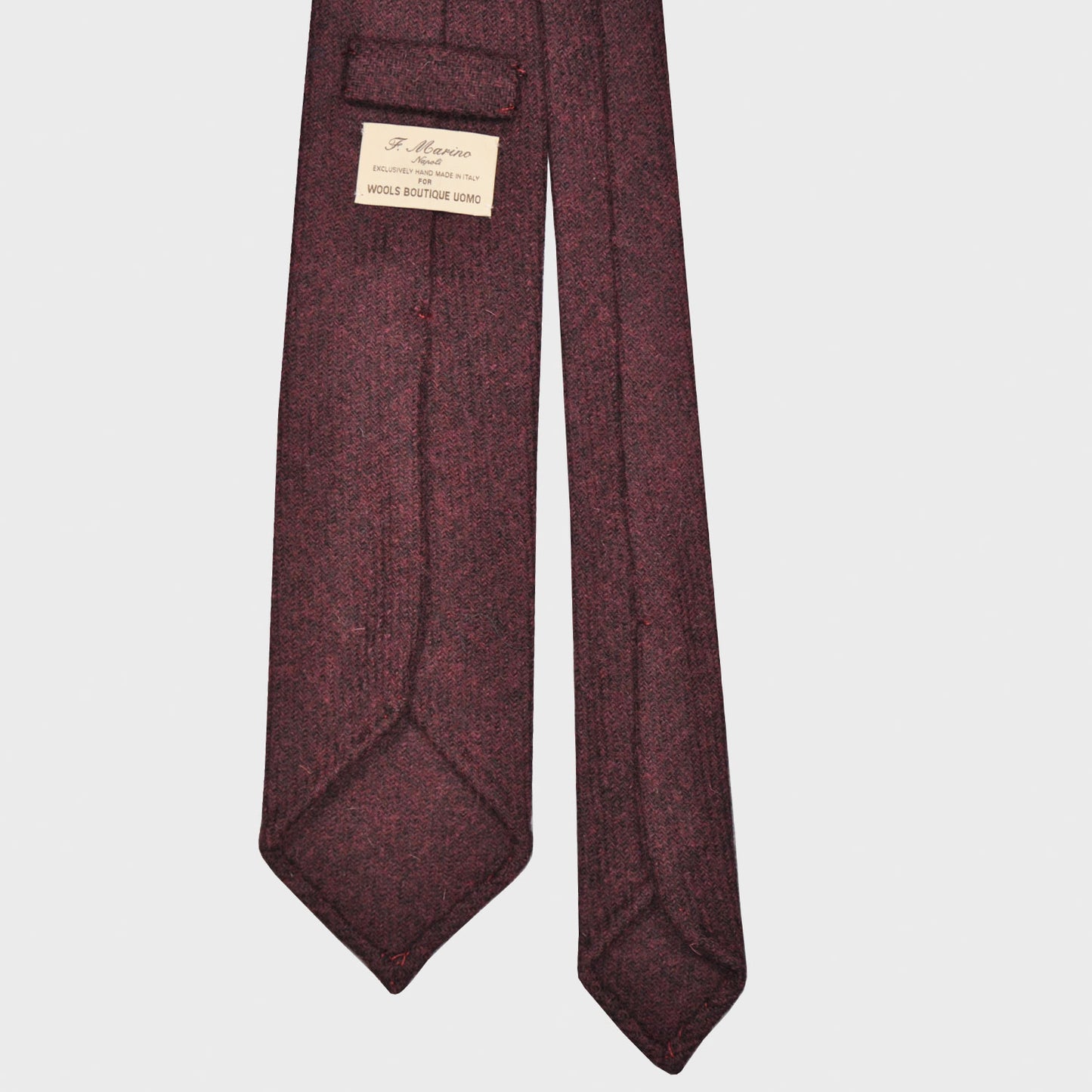 F.Marino Tweed Tie 3 Folds Marsala-Wools Boutique Uomo