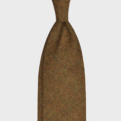 F.Marino Tweed Krawatte 3 Falten Schlammbraun