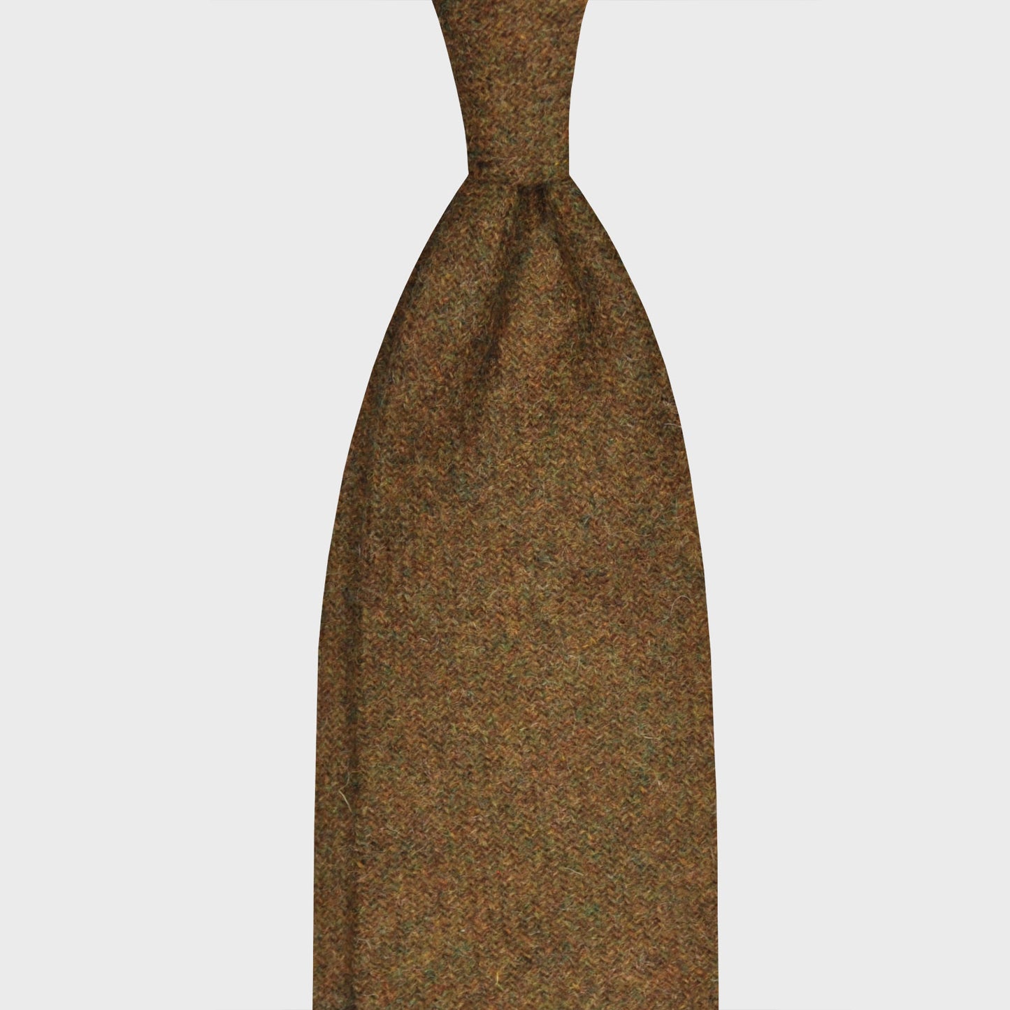 F.Marino Tweed Tie 3 Folds Mud Brown-Wools Boutique Uomo