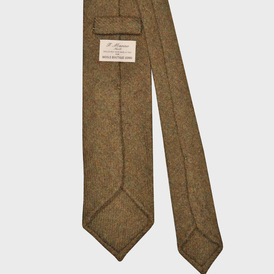 F.Marino Tweed Tie 3 Folds Mud Brown-Wools Boutique Uomo