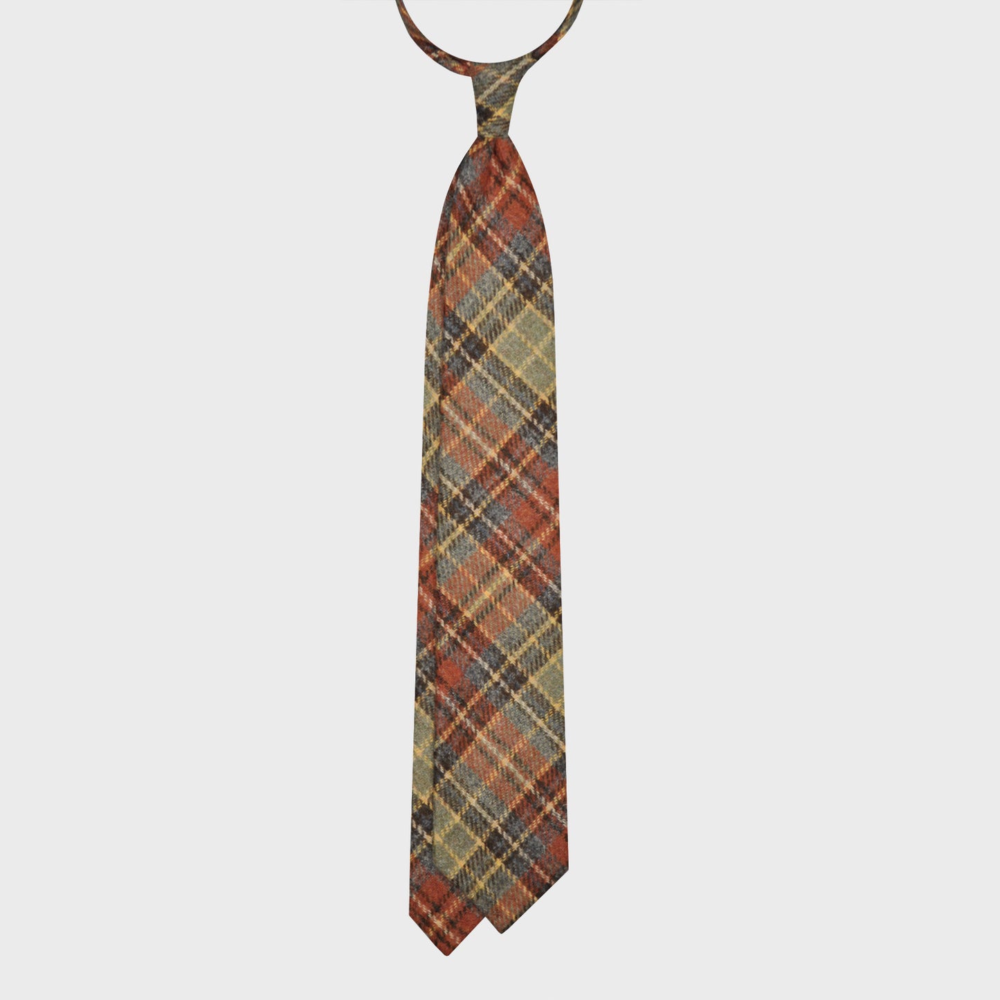 F.Marino Tartan Tweed Tie 3 Folds Multicolor-Wools Boutique Uomo