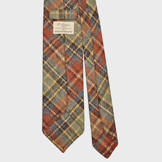 Load image into Gallery viewer, F.Marino Tartan Tweed Tie 3 Folds Multicolor-Wools Boutique Uomo
