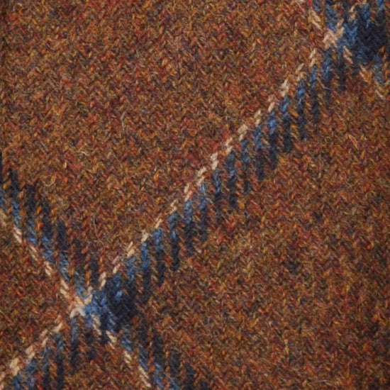 F.Marino Tweed Tie Holland&Sherry Wool Windowpane Rust-Wools Boutique Uomo