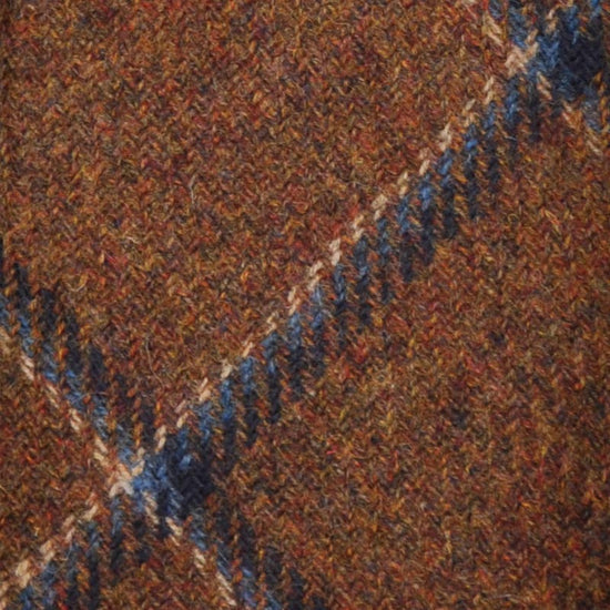 Load image into Gallery viewer, F.Marino Tweed Tie Holland&amp;amp;Sherry Wool Windowpane Rust-Wools Boutique Uomo

