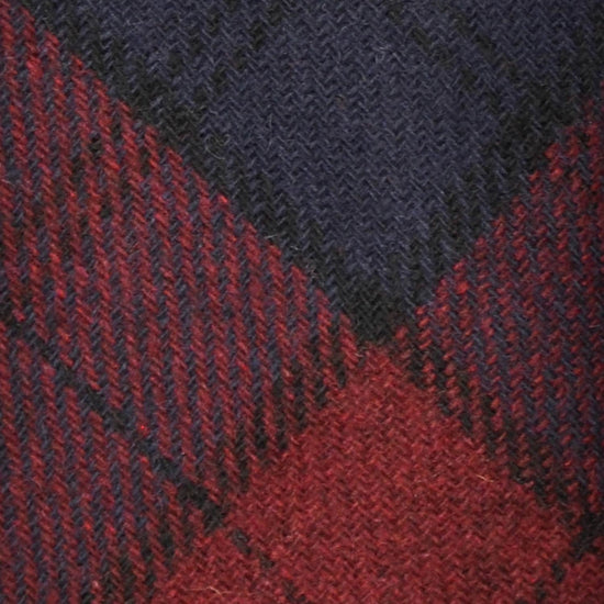 F.Marino Tweed Tie 3 Folds Black Watch Tartan Red-Wools Boutique Uomo