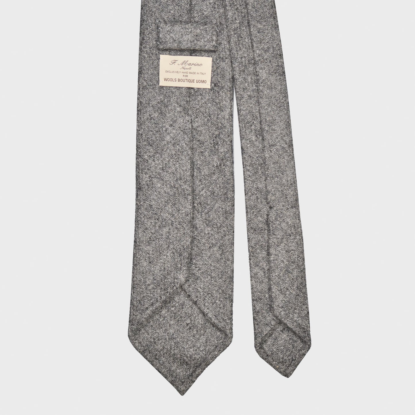 F.Marino Tweed Tie 3 Folds Cloud Grey-Wools Boutique Uomo