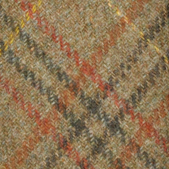 F.Marino Tweed Tie 3 Folds Glen Plaid Army Green-Wools Boutique Uomo