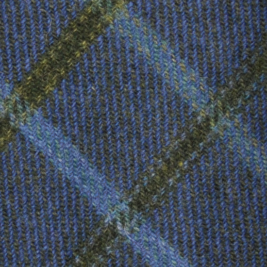 F.Marino Tweed Tie 3 Folds Windowpane Denim Blue-Wools Boutique Uomo