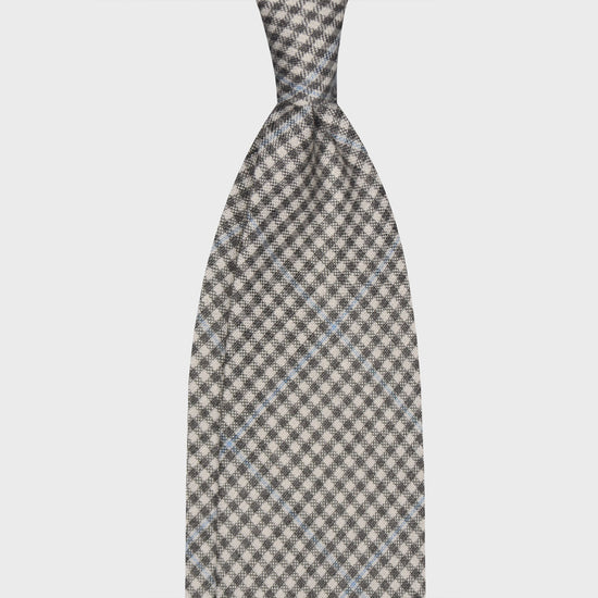Load image into Gallery viewer, F.Marino Checks Wool Tie 3 Folds Grey-Wools Boutique Uomo

