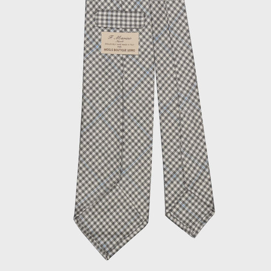 Load image into Gallery viewer, F.Marino Checks Wool Tie 3 Folds Grey-Wools Boutique Uomo
