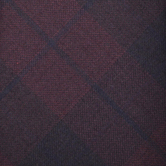 F.Marino Tartan Wool Tie Drapes 3 Folds Burgundy-Wools Boutique Uomo