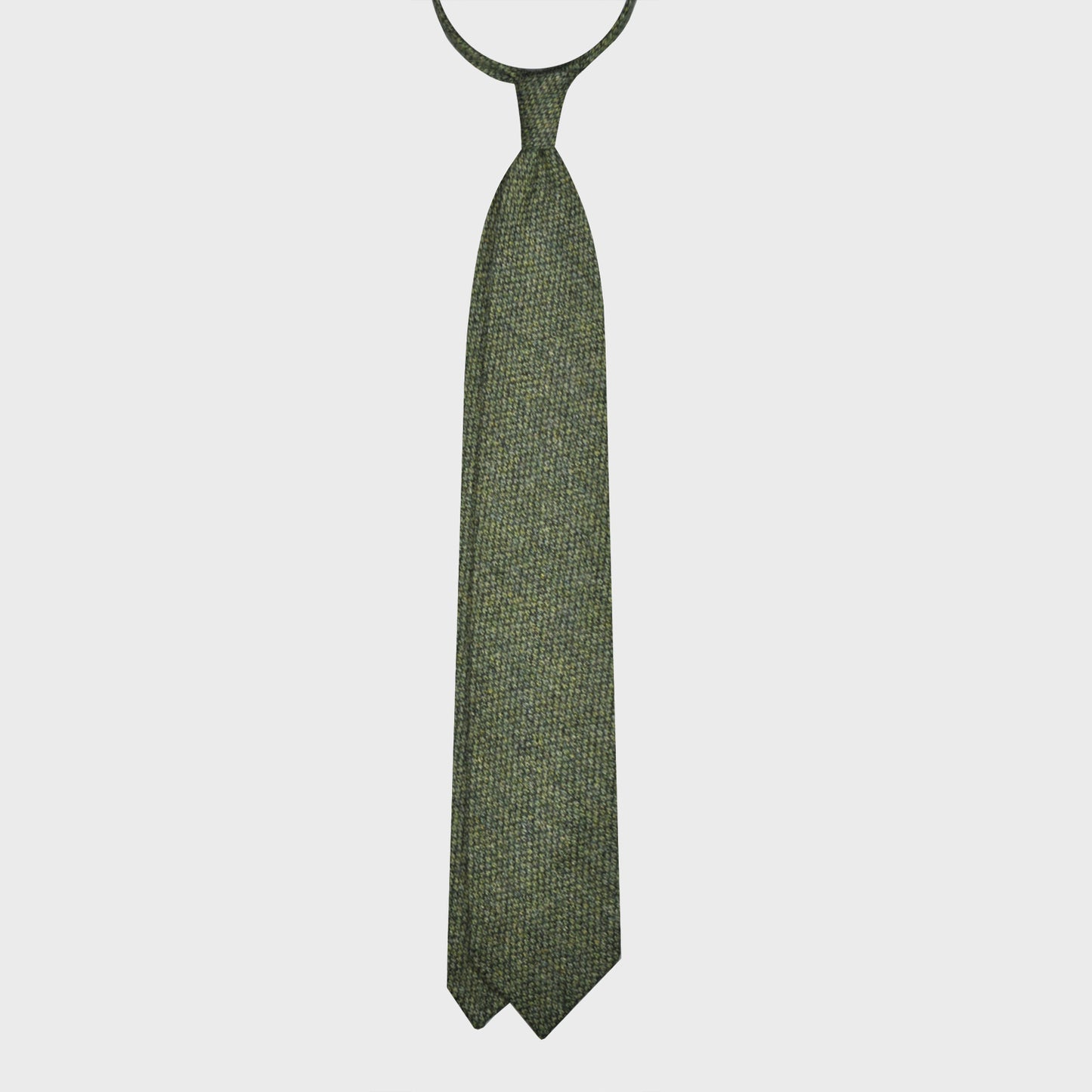 F.Marino Barleycorn Tweed Tie 3 Folds Apple Green-Wools Boutique Uomo